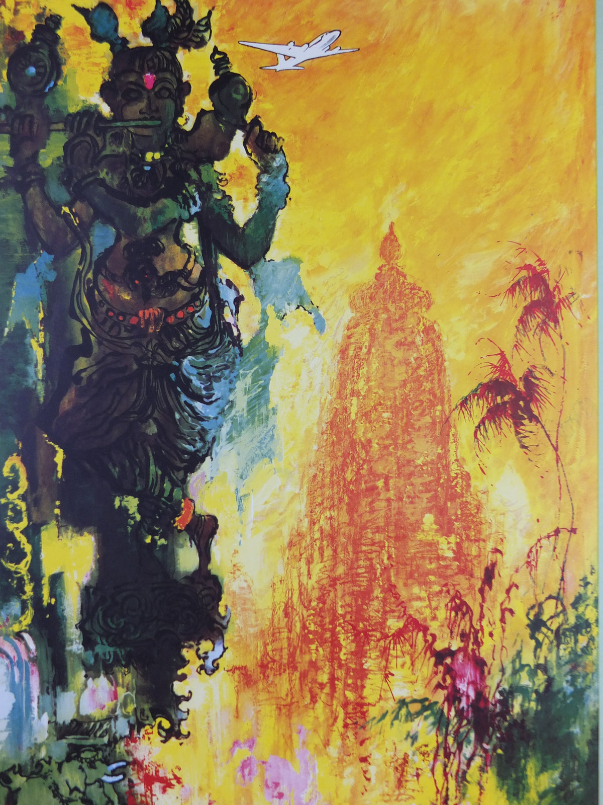 Original c.1955 SAS “To India” Travel Poster by Otto Nielsen