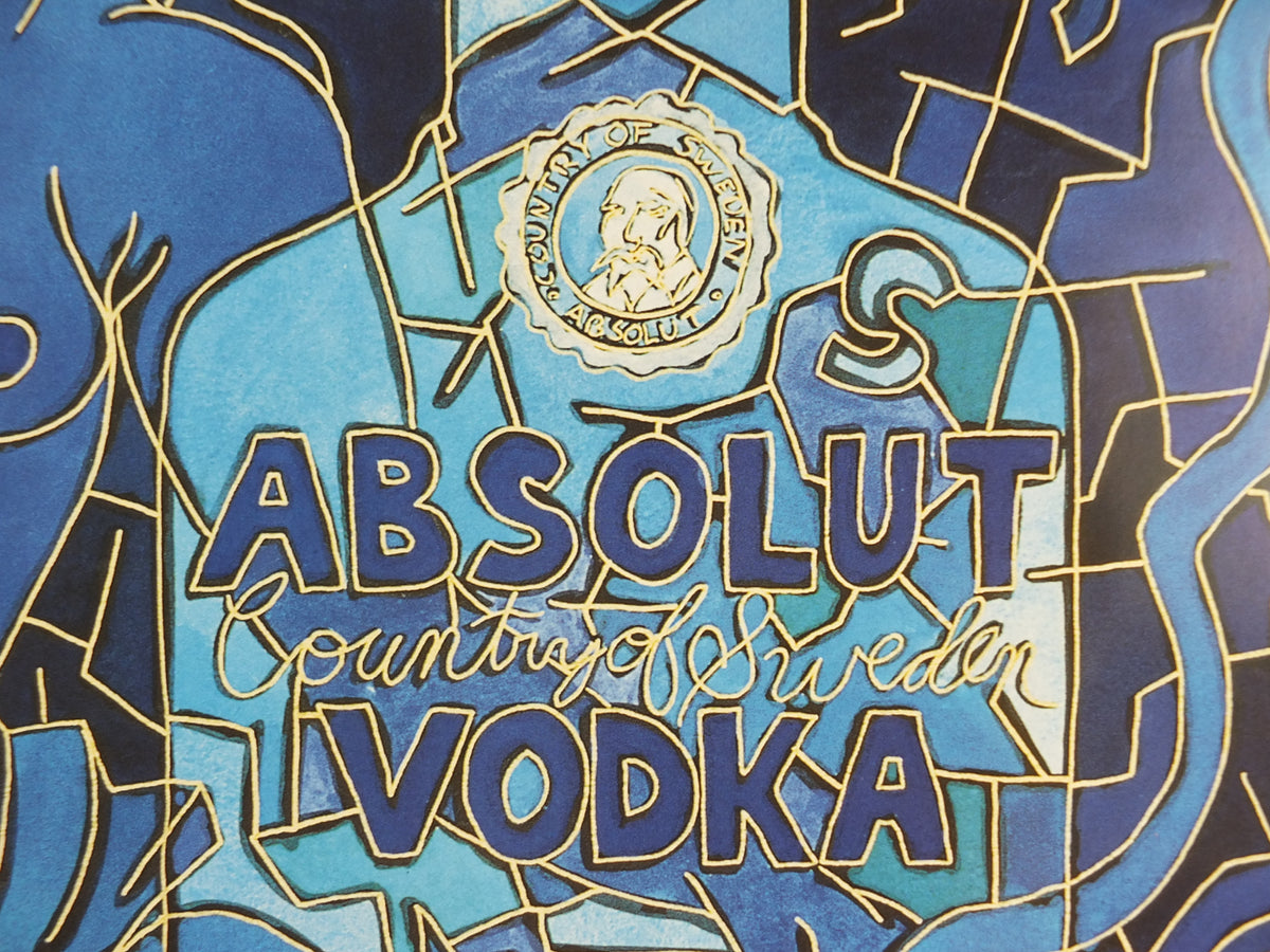 Original 1990 Absolut Echo Advertising Poster by Alex Echo