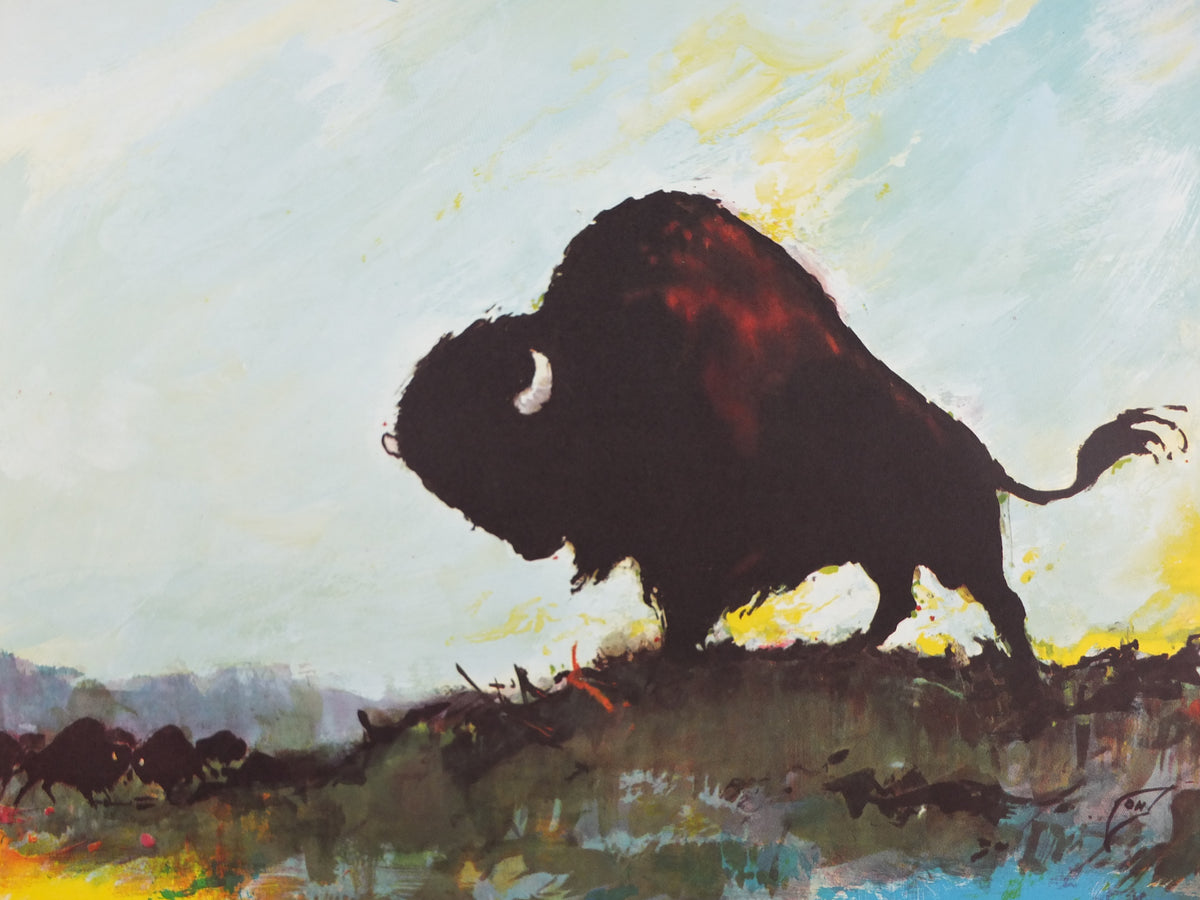 c.1960 SAS North America Travel Poster – Otto Nielsen, American Bison