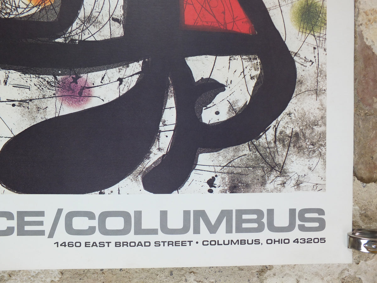 1979 Joan Miró Exhibition Poster – Pace Columbus Ohio – Abstract Surrealist Art