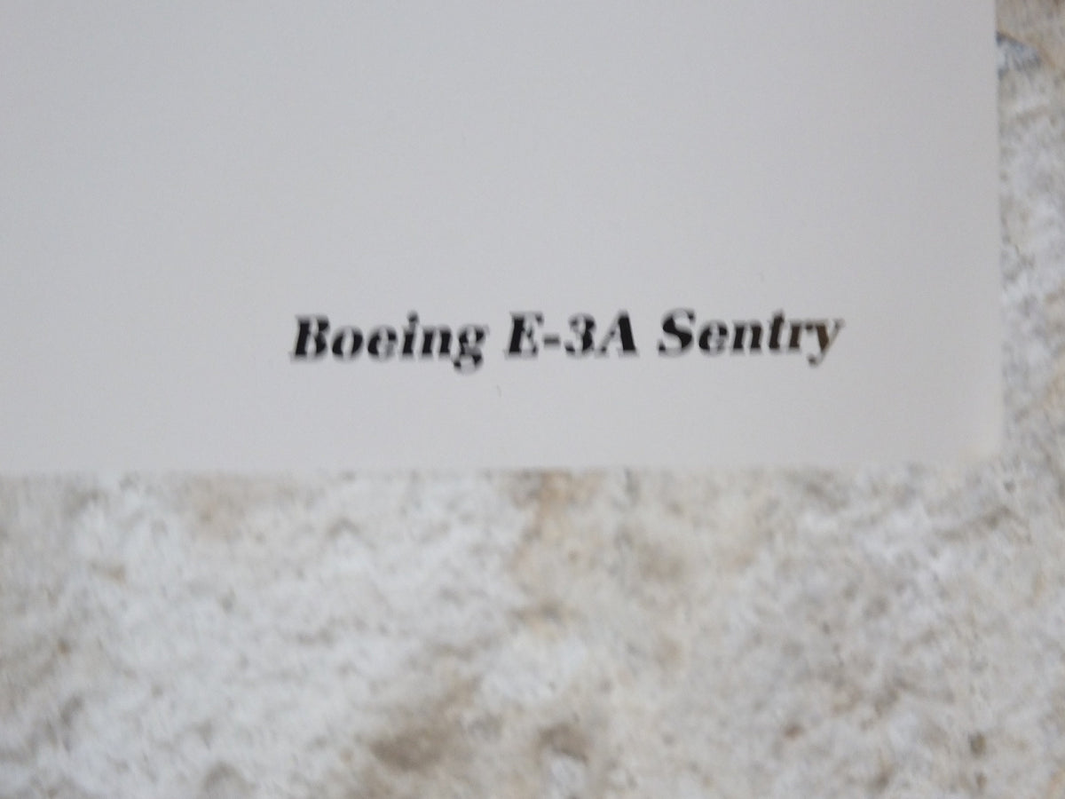 Original Vintage Poster Boeing E-3A Sentry by Keith Woodcock military air force airplane aeroplane wall art 1980s