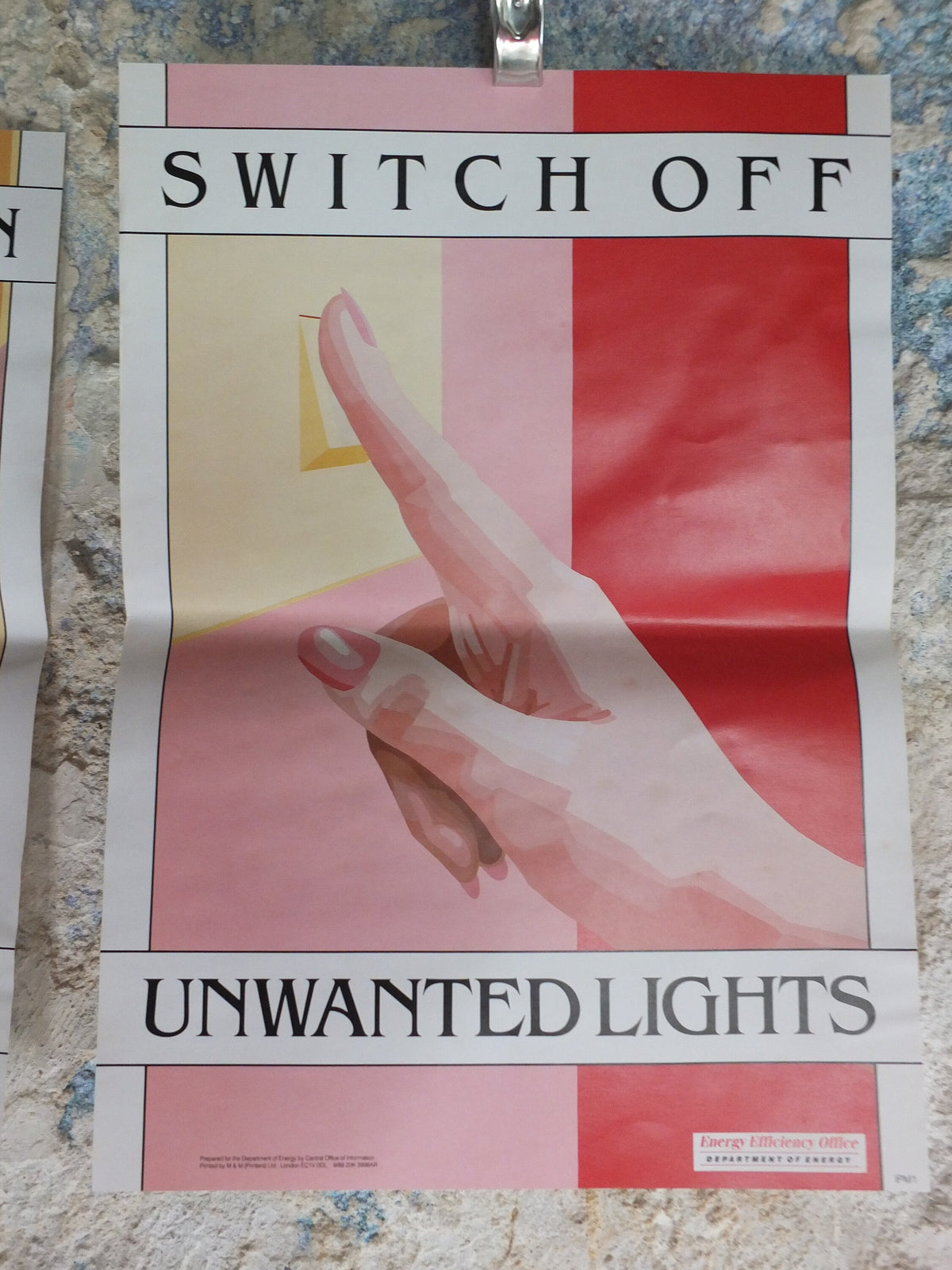 Set of Six Original Vintage British Energy Efficiency Posters windows taps heaters lights leaks wall art retro 1980s health and safety