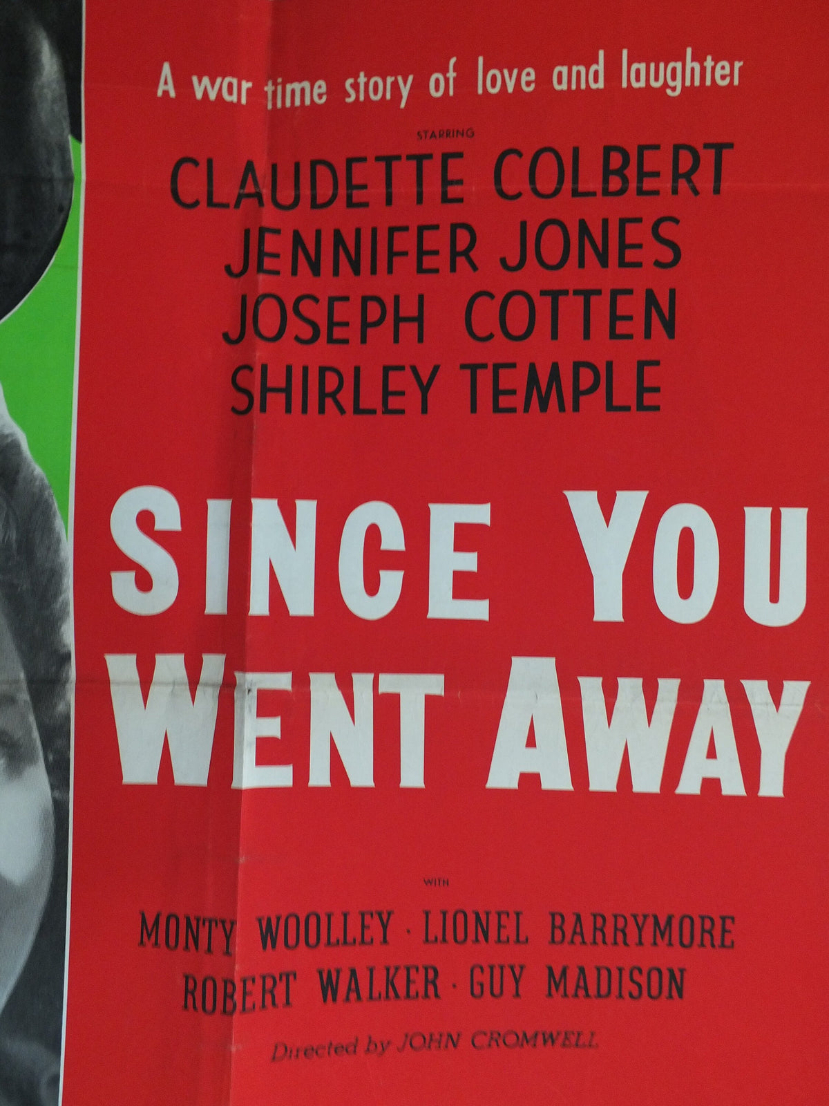 Original Vintage Movie Poster Shirley Temple Since you went away 1944 1940s war green love wall art US one sheet cinema film memorabilia