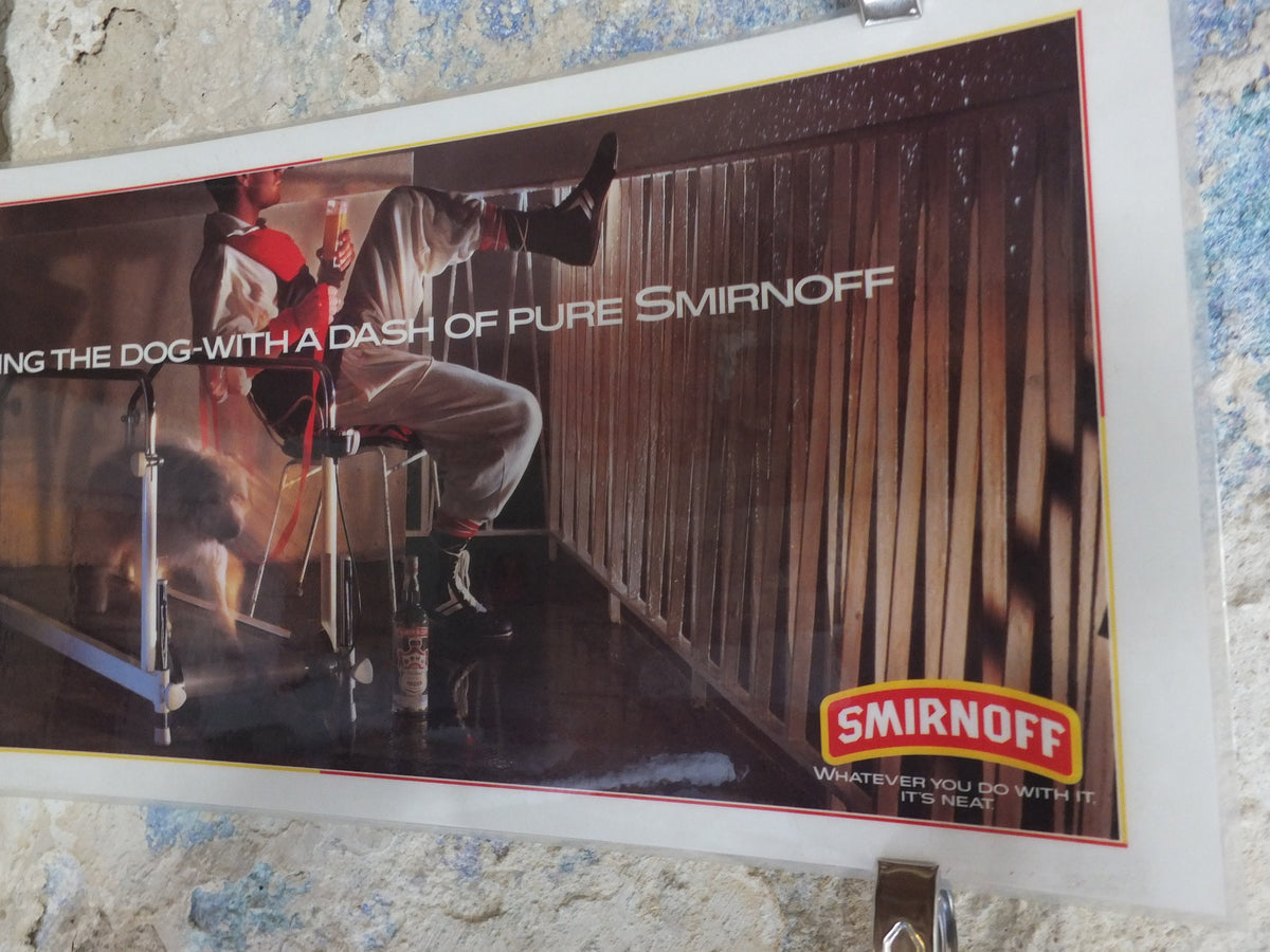 Original Vintage British Smirnoff Vodka London Underground Laminated Tube Poster travel transport advertising print wall art retro 1980s