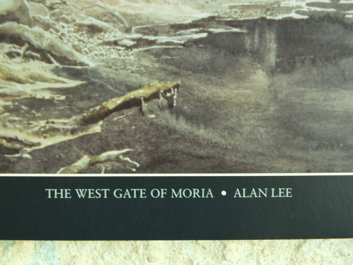 1999 The West Gate of Moria Poster, Khazad-dum by Alan Lee, Vintage Lord of the Rings, J.R.R. Tolkien, Fellowship Ring, print wall art decor