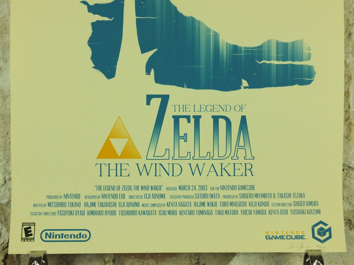 Vintage Windwaker Poster, Legend of Zelda, Signed Limited Edition by Marinko Milosevski, Nintendo, Movie Poster, wall art 1990s-2000s