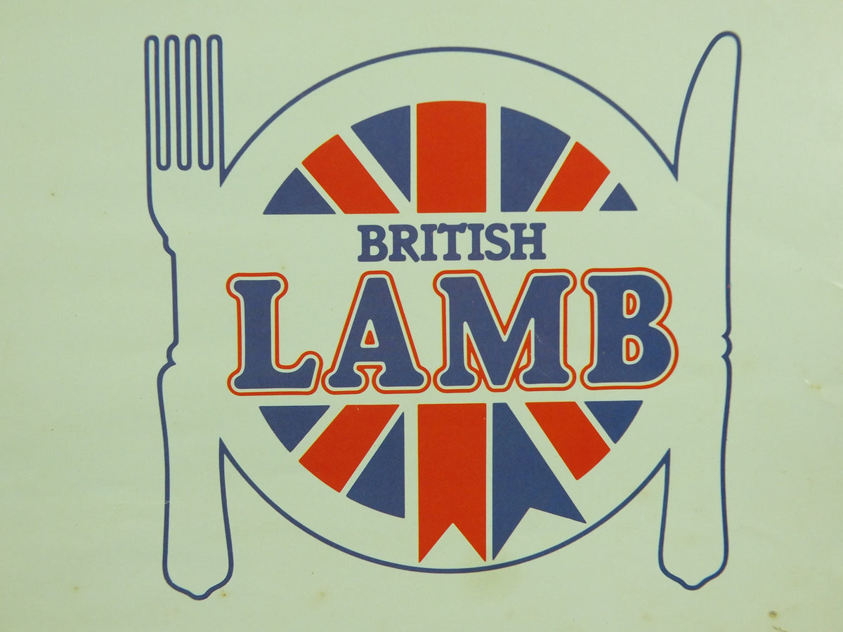 Vintage British Lamb Poster, patriotic kitchenalia for your kitchen wall, wall art retro 1970s