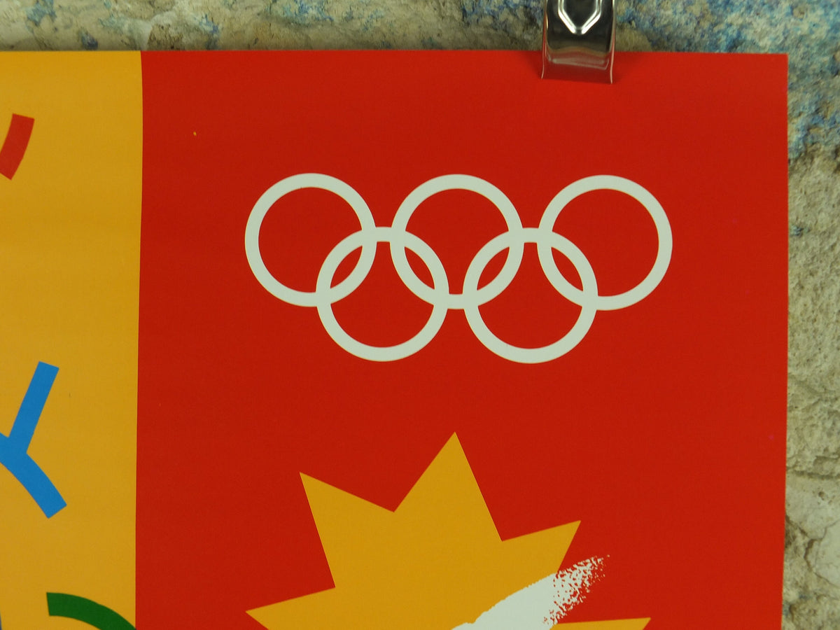 Vintage Barcelona Olympic Poster, Diving and Aquatics by Alonso / Ayguade, 1992, XXV Olympiad, post modern, sport wall art 1990s