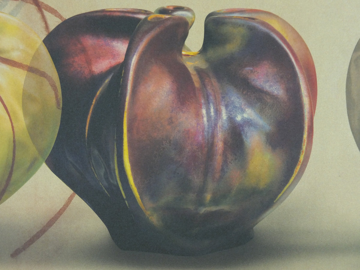 Vintage Ecole de Nancy Poster, Ceramic Vegetables by Ernest Bussiere, art nouveau, 2000 exhibition, La Ville de Nancy, ceramiques vegetales
