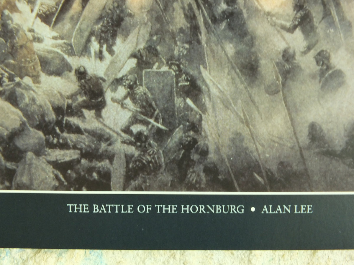 1999 Battle of the Hornburg Poster, by Alan Lee, Helms Deep Rohan, Vintage Lord of the Rings, Tolkien, illustration print wall art decor