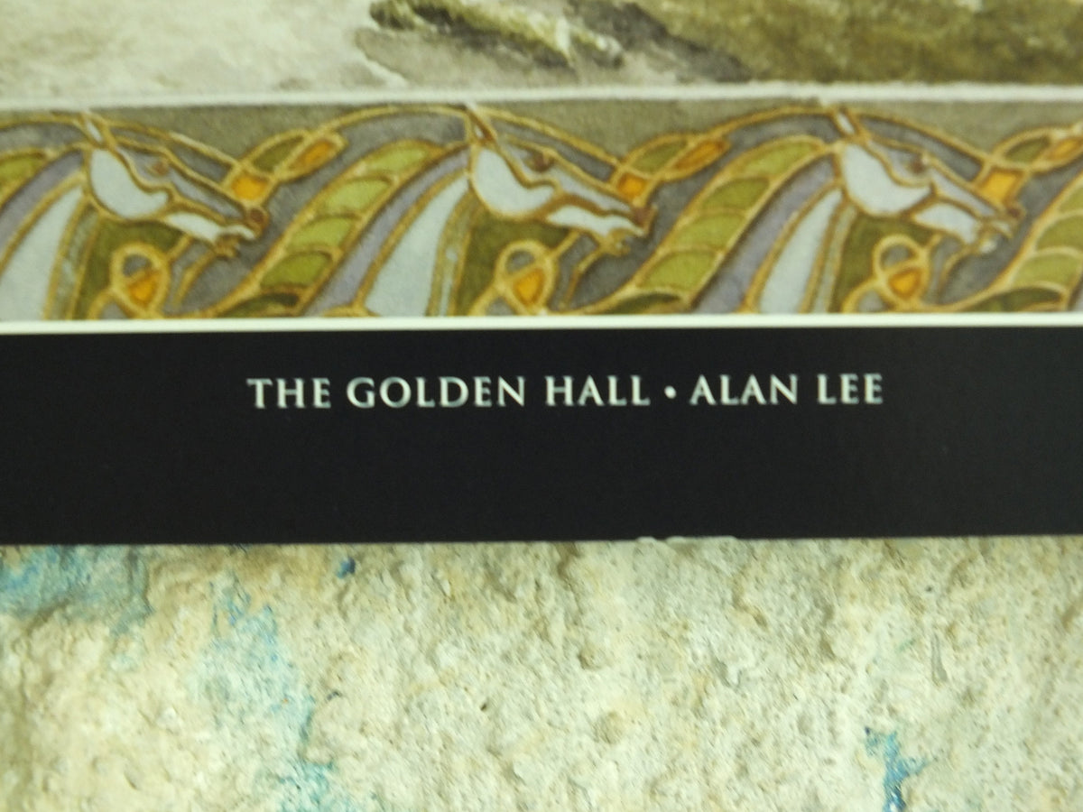 2002 Edoras the Golden Hall Poster, by Alan Lee, Vintage JRR Tolkien Lord of the Rings, Rohan, Two Towers, illustration print wall art decor