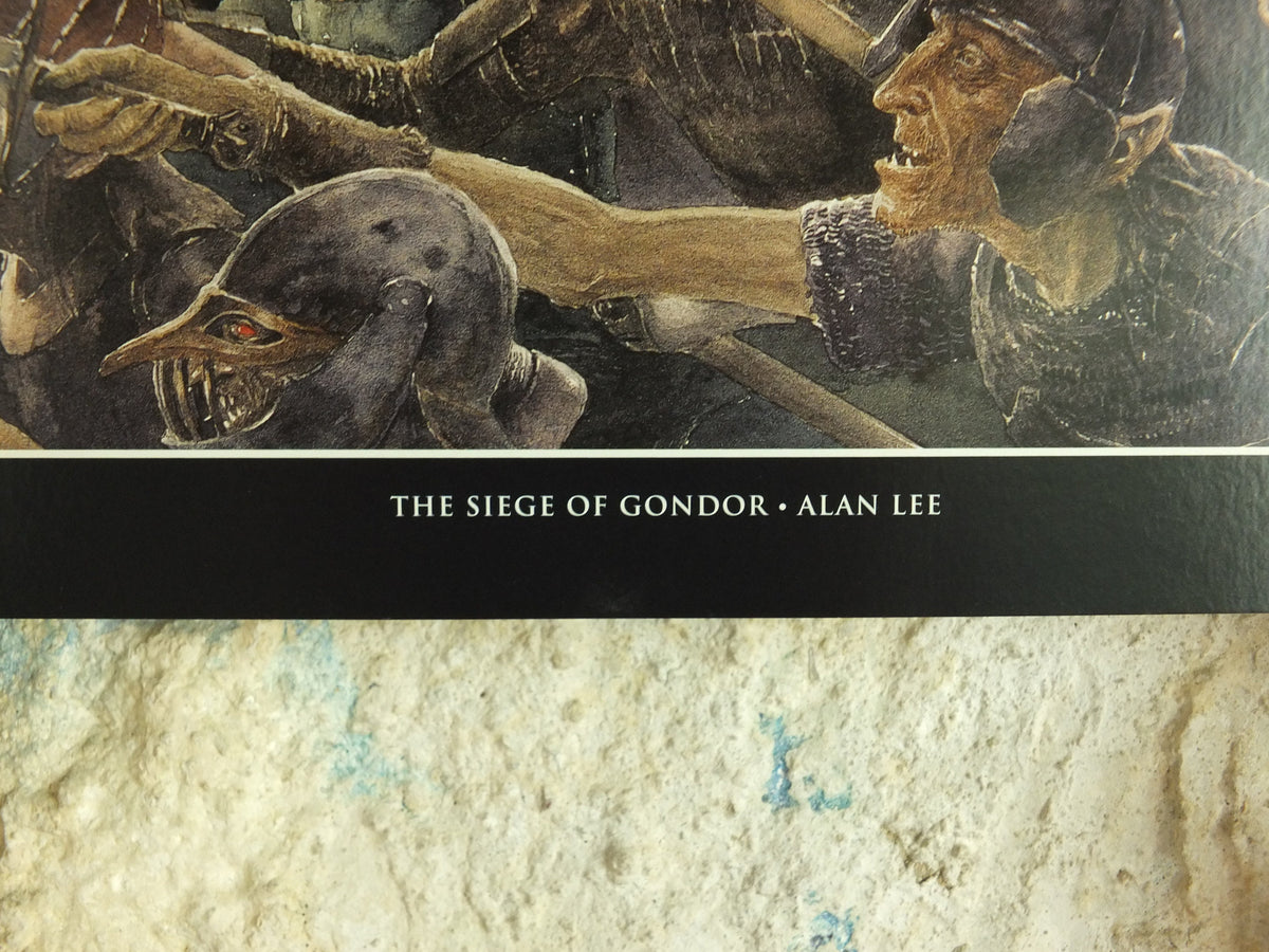 2002 Siege of Gondor Poster, by Alan Lee, Minas Tirith, Vintage Tolkien Lord of the Rings Battle of the Pelennor Fields print wall art decor