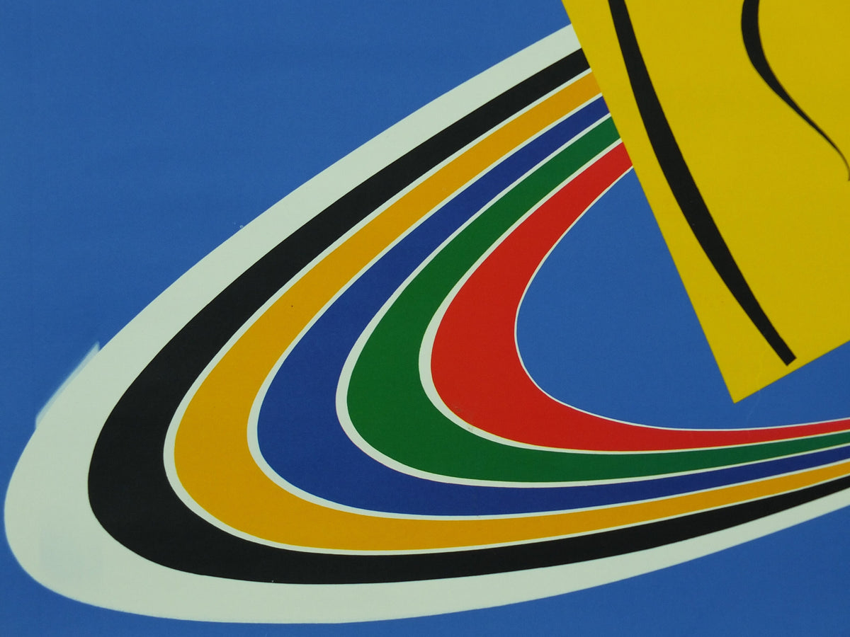 Vintage Barcelona Olympic Poster, Relay Track and Field by Ricard Badia, 1992, XXV Olympiad, post modern, sport wall art 1990s