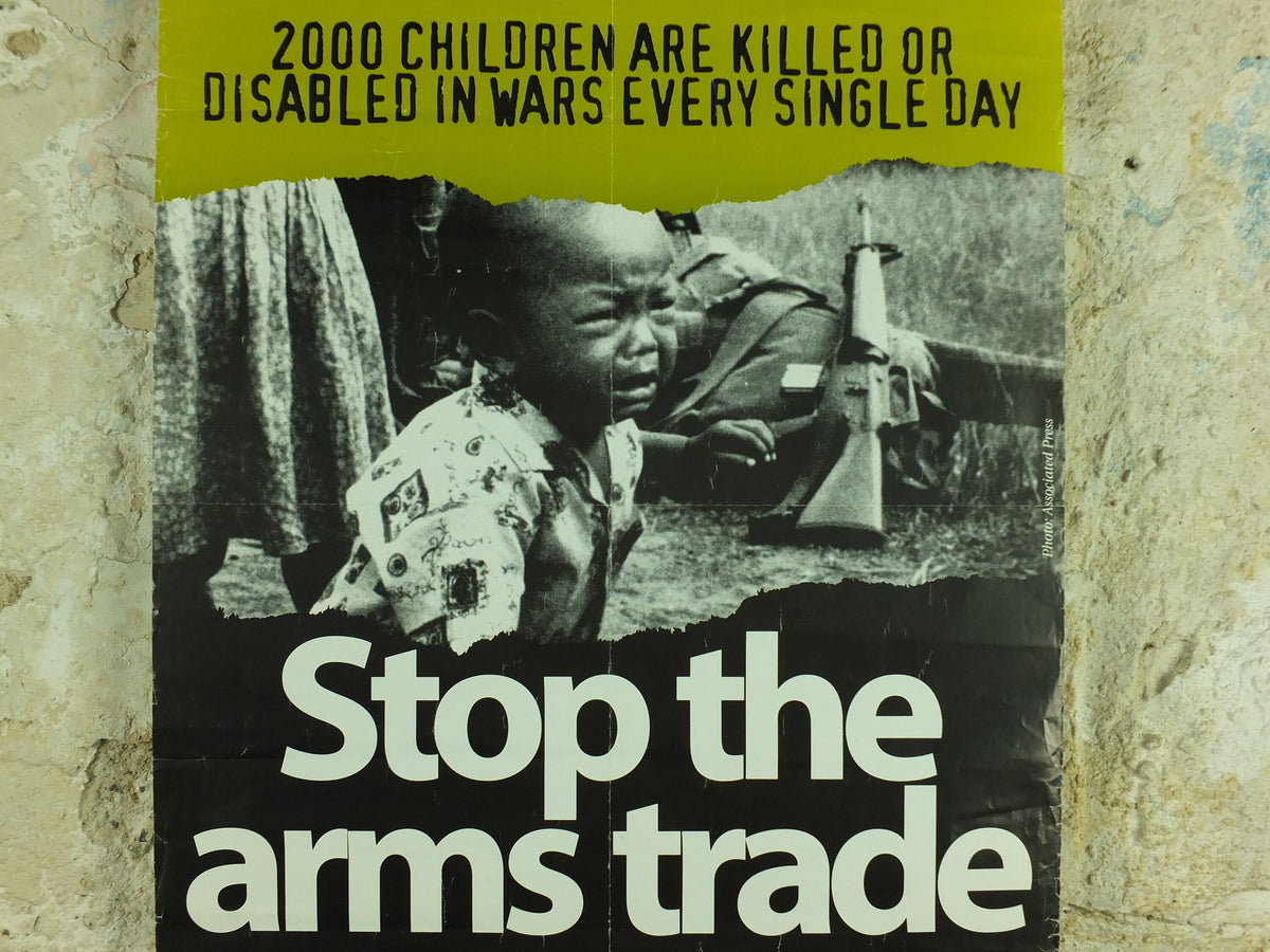Stop the Arms Trade Poster, Campaign Against Arms Trade, peace, protect children in conflict zones, wall art