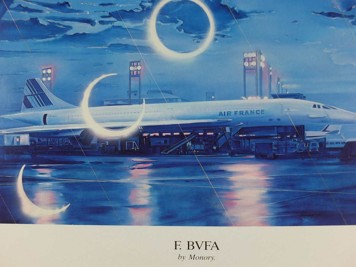 1988 Air France Collection Poster, Concorde F BVFA by Jacques Monory, Modernism, Commemorative Edition, Aviation, tourism vacation wall art