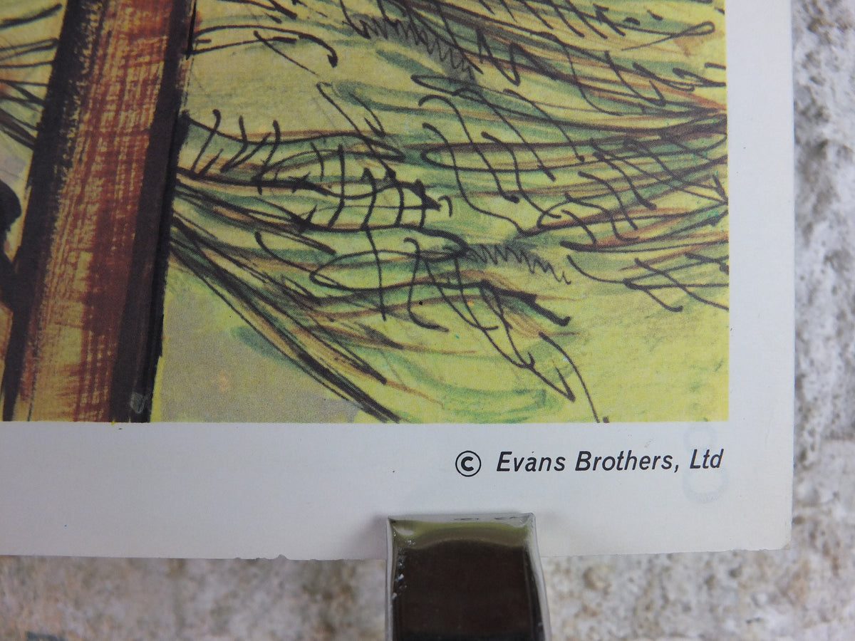 1969 Child Education Fishermen Poster, Contrasts between biblical and modern fishermen, by A.R. Whitear, mid century print, wall art