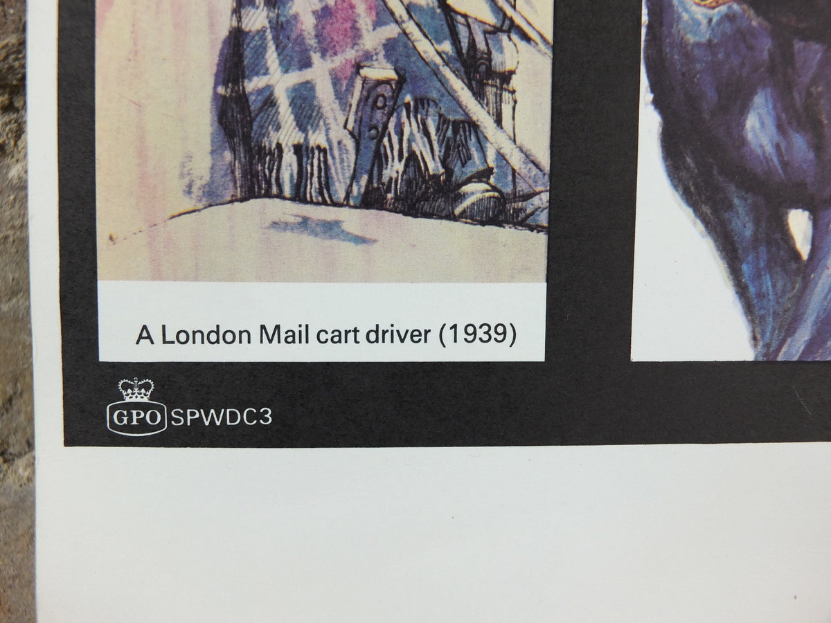 1966 History of Mail Transport Poster, Horse drawn vehicles, GPO, General Post Office, by Michael Heslop, Royal Mail, SPWDC3, decor wall art