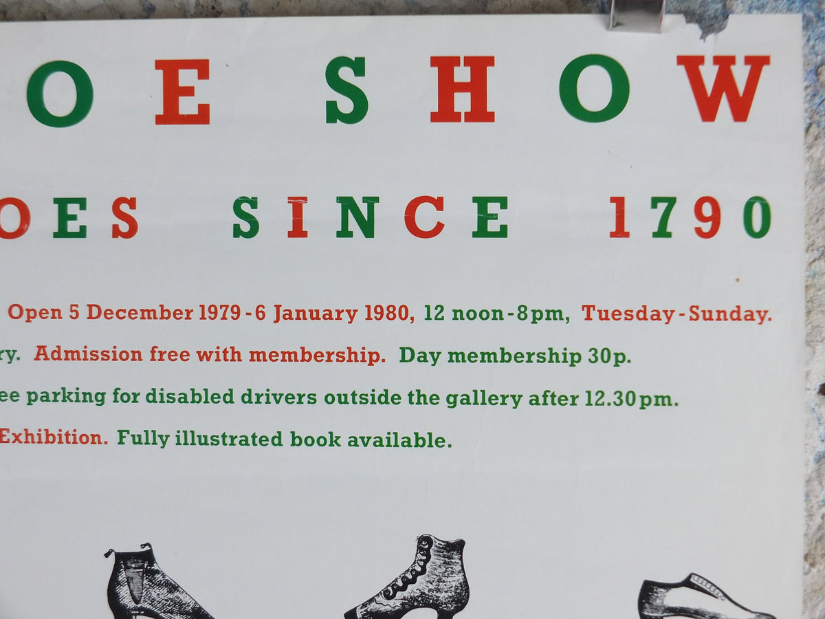 1979 The Shoe Show Poster, Dragon Shoe, British Shoes since 1790, Institute of Contemporary Arts, gallery exhibition wall art decor