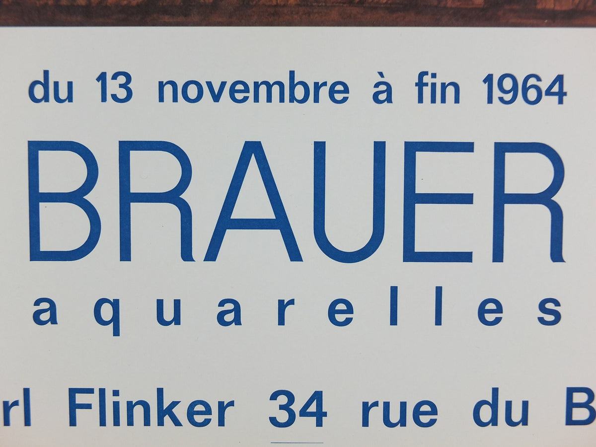 1964 Arik Brauer Poster, Watercolours, Aquarelles, Vienna School of Fantastic Realism, amazing condition, Austrian painter, wall art decor