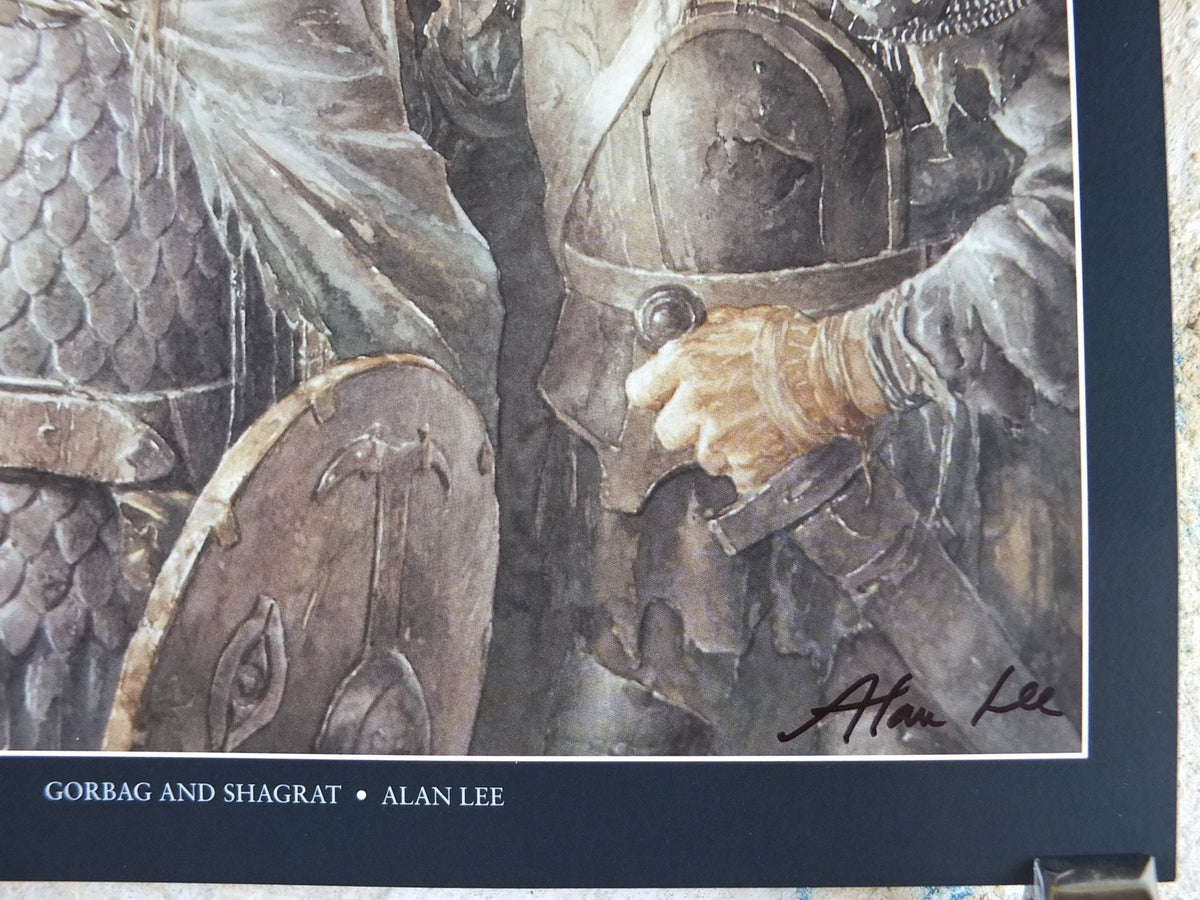 Signed Tolkien Goblins and Orcs Poster, signed by Alan Lee, Lord of the Rings, Gorbag and Shagrat, illustration print wall art decor 1999