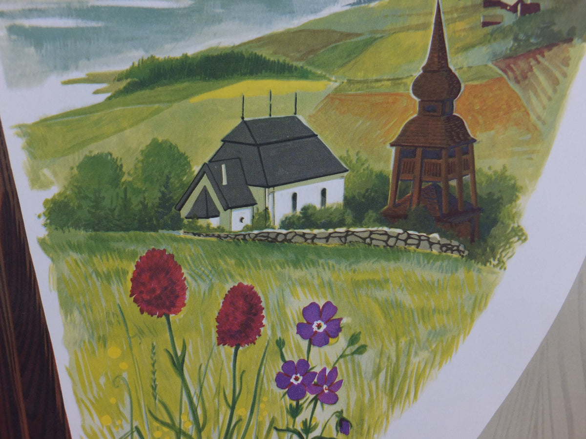 1955 Swedish Jamtland Travel Poster, the souvenir Jamtalgen wooden Moose, Jämtälgen, Sweden Jämtland tourism vacation wall art decor
