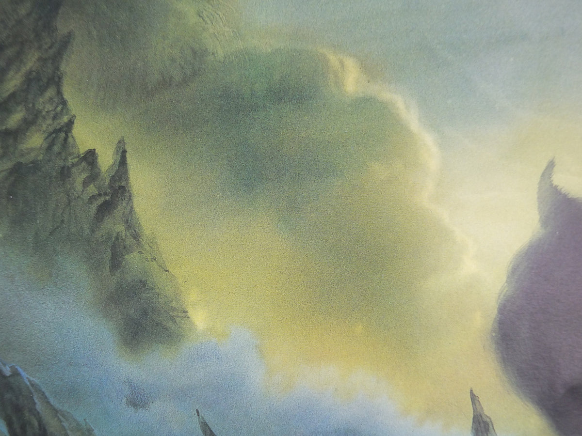 1993 Tolkien Fingolfin and Morgoth Poster, The Lays of Beleriand, by John Howe, Middle Earth pre Lord of the Rings, print wall art decor