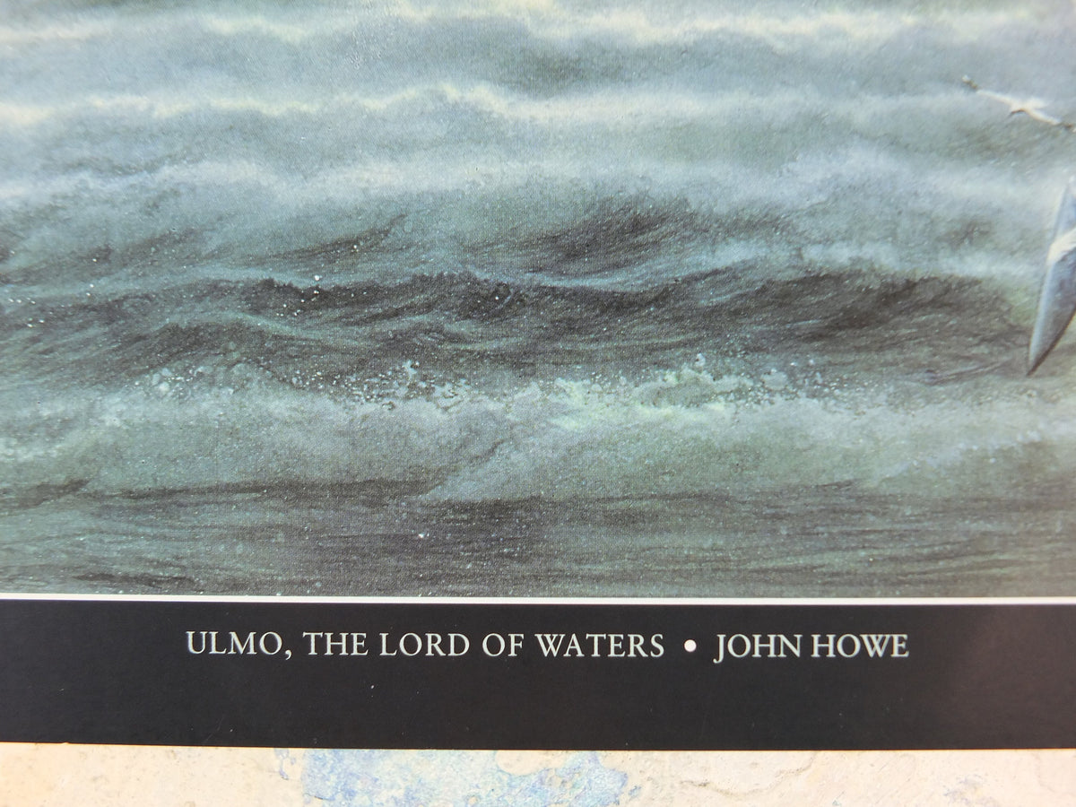1999 Tolkien Unfinished Tales Poster, Ulmo Lord of Waters, by John Howe, Middle Earth pre Lord of the Rings, print wall art decor