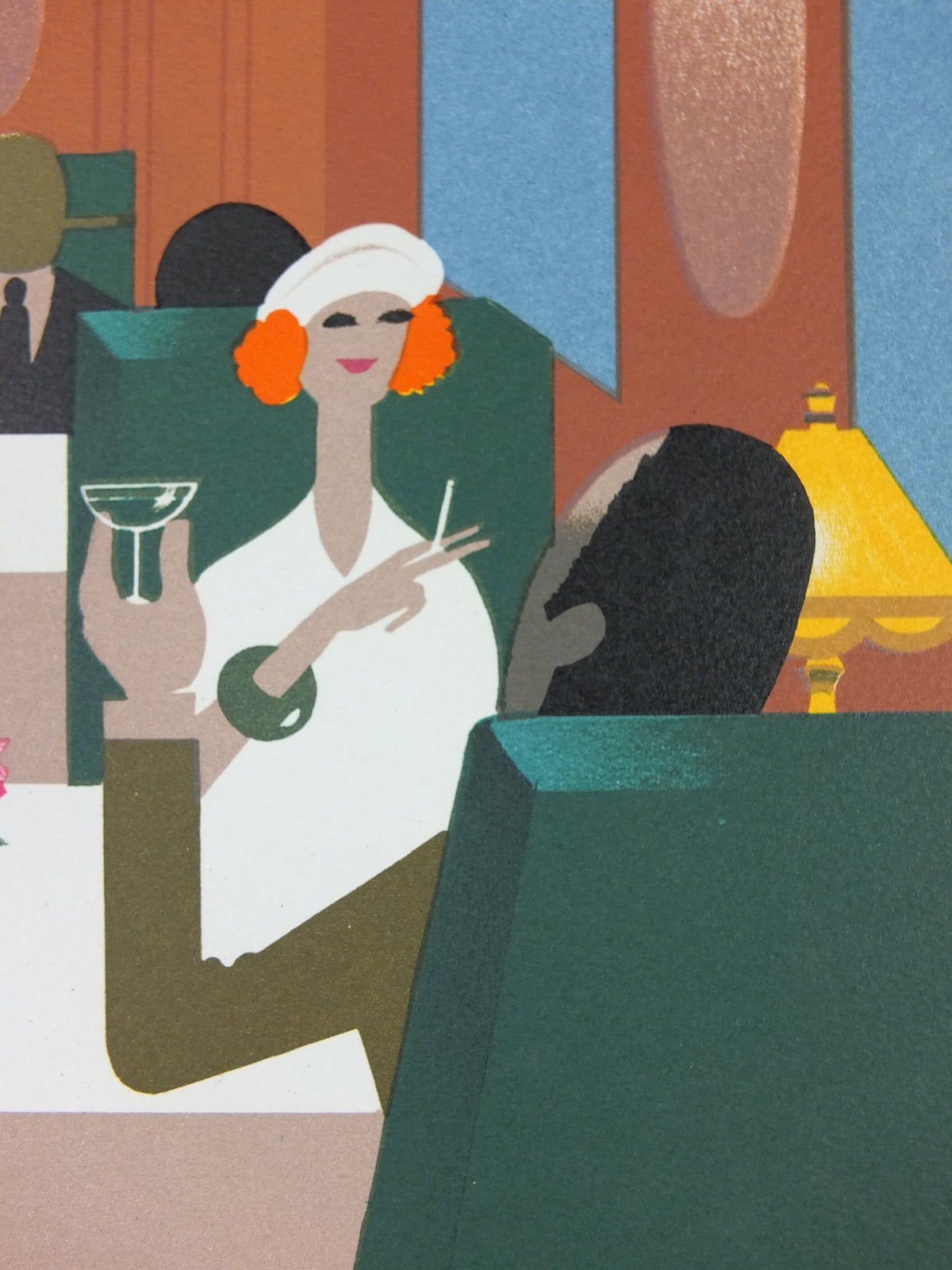 Original Venice Simplon Orient Express Poster, Dining Car by Fix Masseau, 1985 limited edition of 200, train, art deco, wall art decor