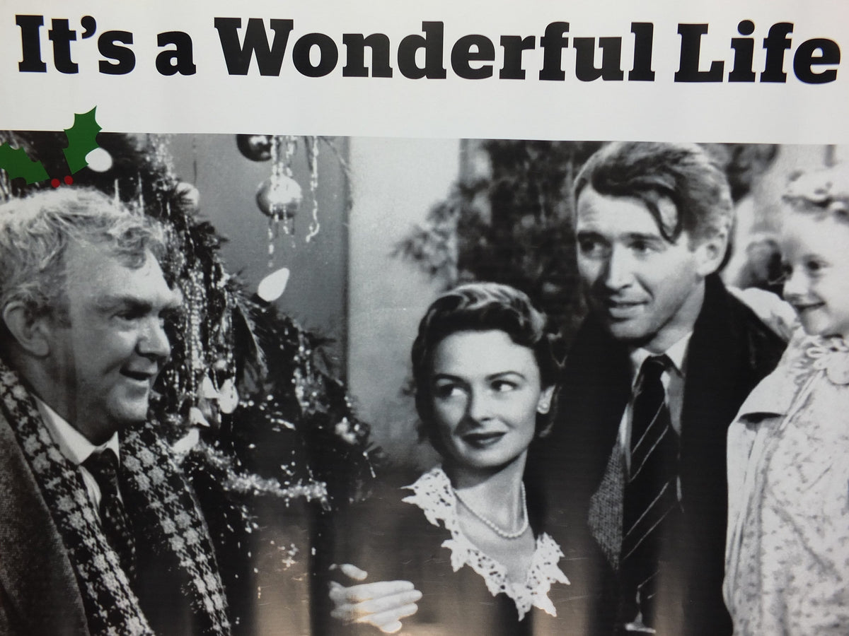 Vintage It's a Wonderful Life Poster, Frank Capras' 1946 Christmas classic, The Gate, Notting Hill, cinema film memorabilia, wall art decor