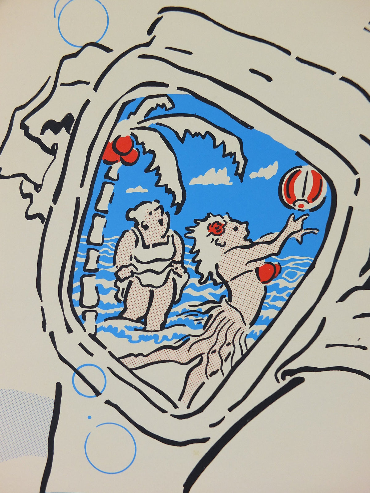 1970s Fulham Pools Poster, Swim waterslides, Normand Park, Lillie Road SW6, swimming lifestyle, fitness advertising print wall art decor