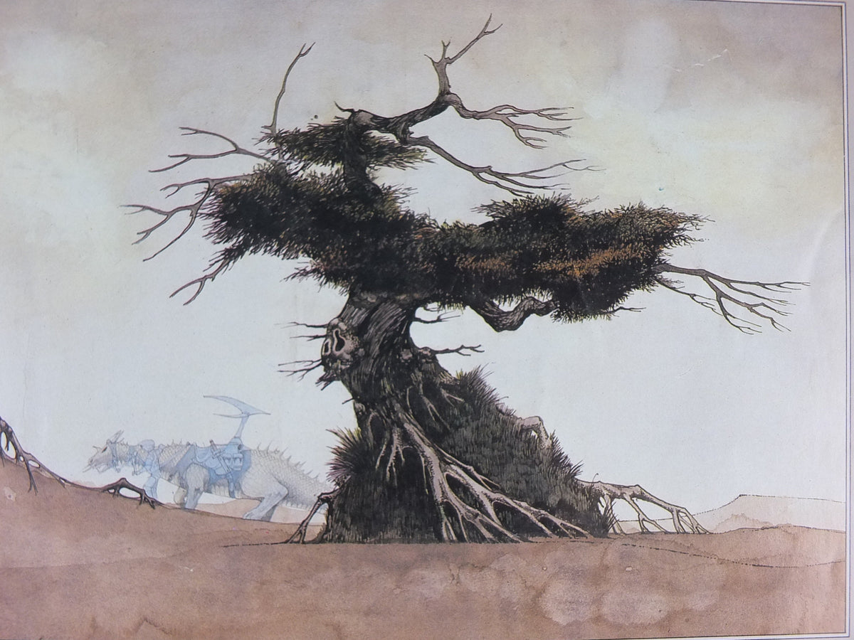 1972 Dragon and Tree Poster, by Roger Dean, From Paper Tiger and Dragon's World, RDF 08, fantasy wall art decor