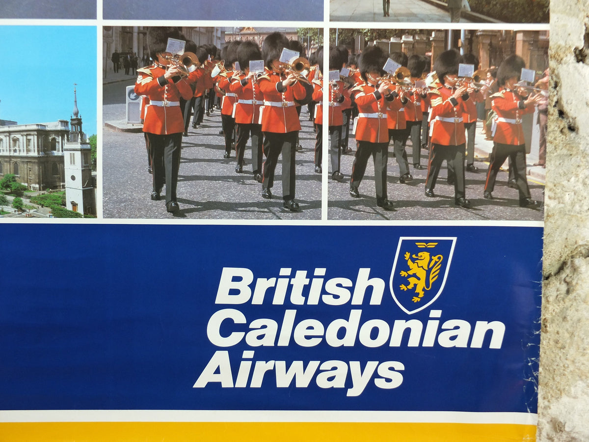 1970s British Caledonian Airways Poster, London, McDonnell Douglas DC 10, Aviation, travel wall art decor