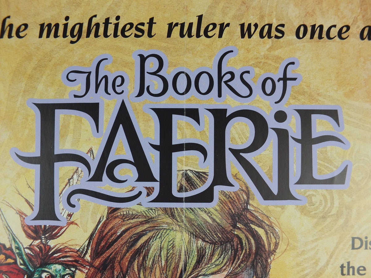 1996 The Books of Faerie Poster, advertising for children's books from Bronwyn Carlton, Peter Gross, Books of Magic, wall art retro decor