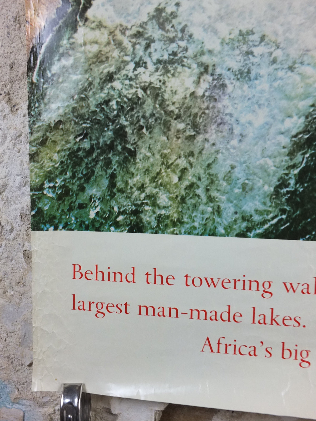 1960s Rhodesia Travel Poster, Kariba Dam, Vintage colonial poster from Zimbabwe, travel tourism, holiday vacation, wall art decor