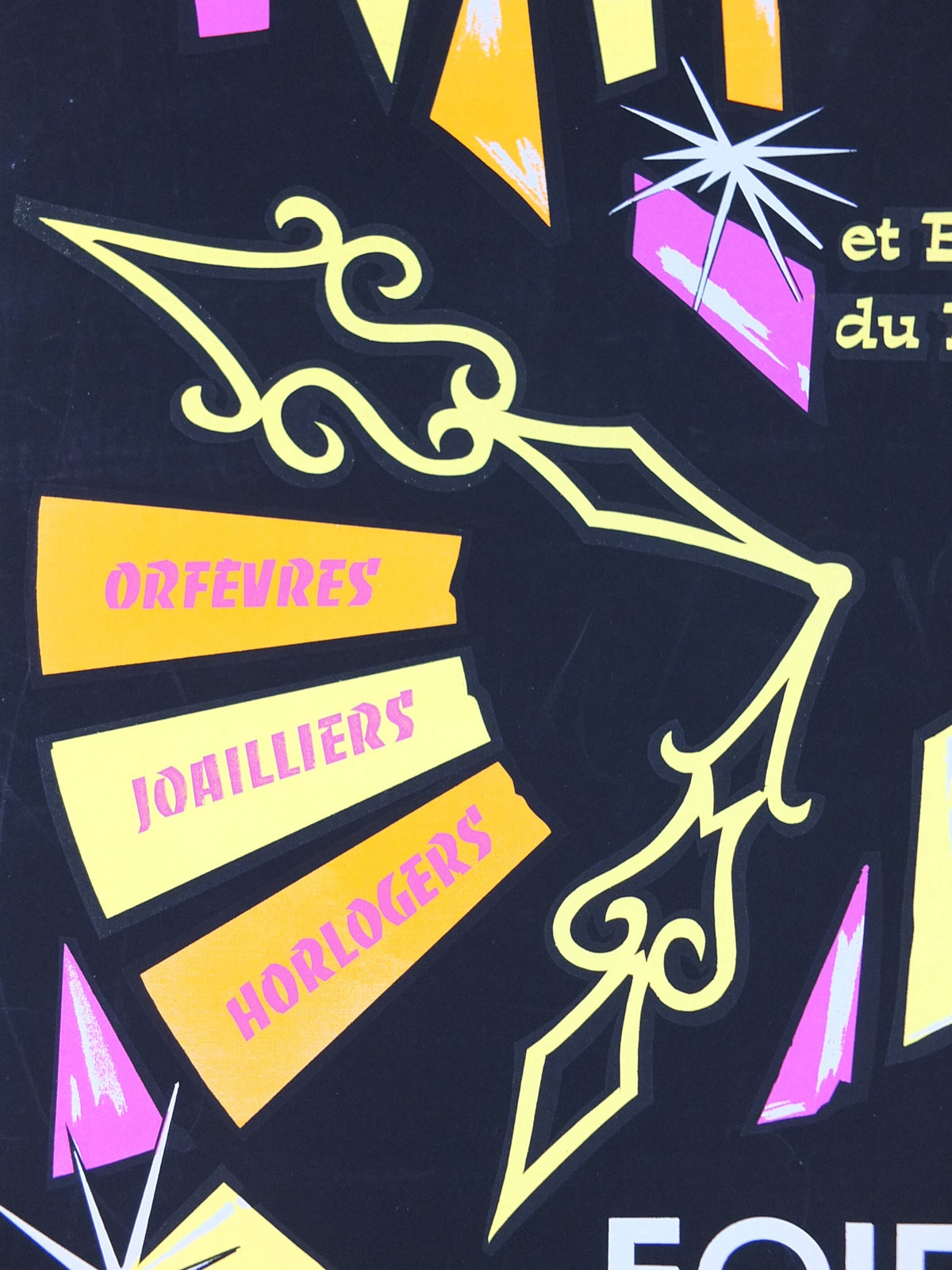 1967 Fourth day of Le Mans Poster, luminous flute musician, glow in the dark, by Aloe, agriculture, industrial, retro wall art decor