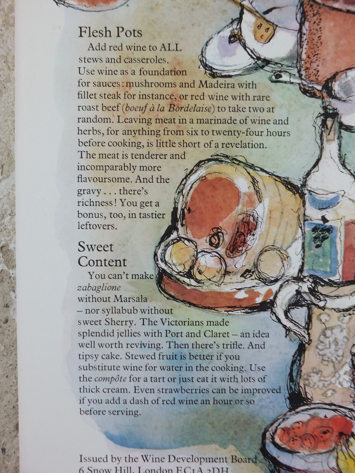 1970s Wine in the Kitchen Poster, from Wine Development Board, Winery, Beaujolais Medoc Bourdeaux Languedoc Viticulture print wall art decor