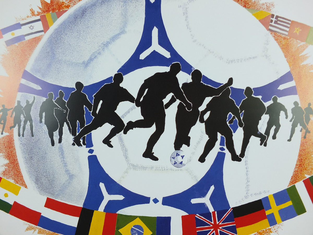 1998 World Cup Poster, Lens France 98, Coupe du Monde, by G Pekkler, football, soccer, 70cm x 50cm, original sport wall art decor