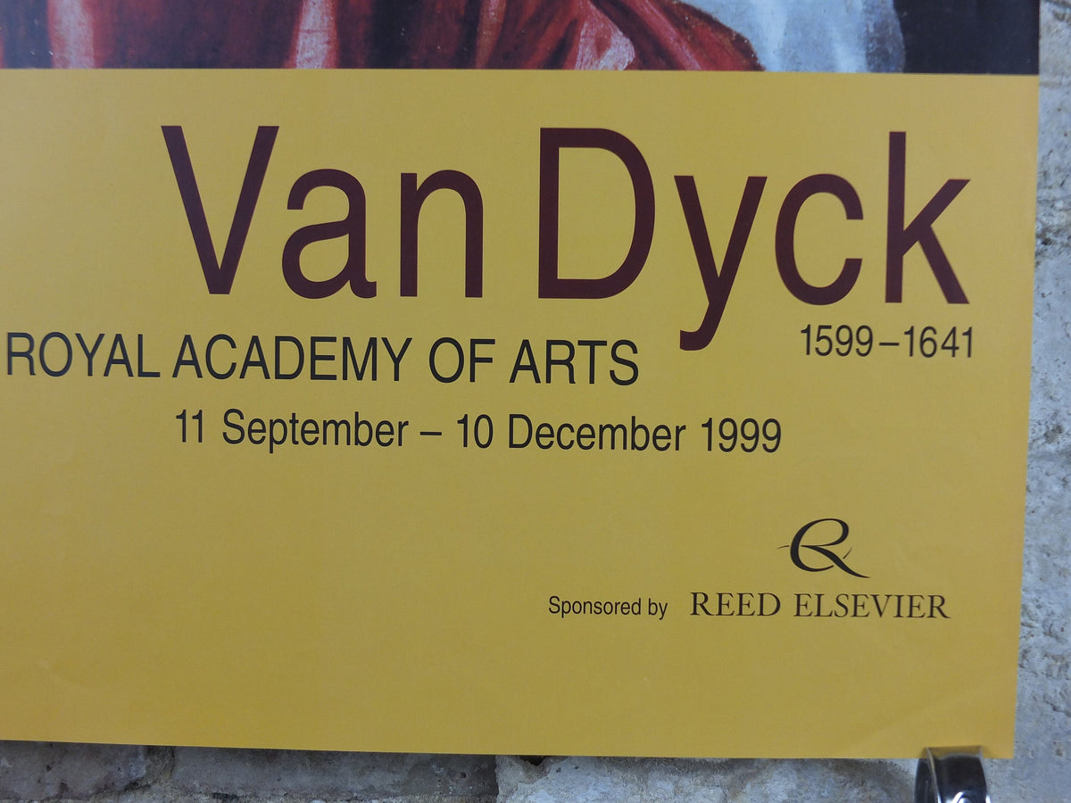 1999 Van Dyck Poster, Self Portrait with Sunflower 1635, Royal Academy of Arts, artist gallery exhibition, wall art decor
