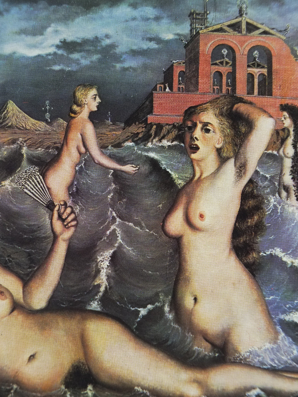 1973 Paul Delvaux Poster, Nudes in the Water, Casino Heist Knokke, surrealism, artist gallery exhibition, wall art decor