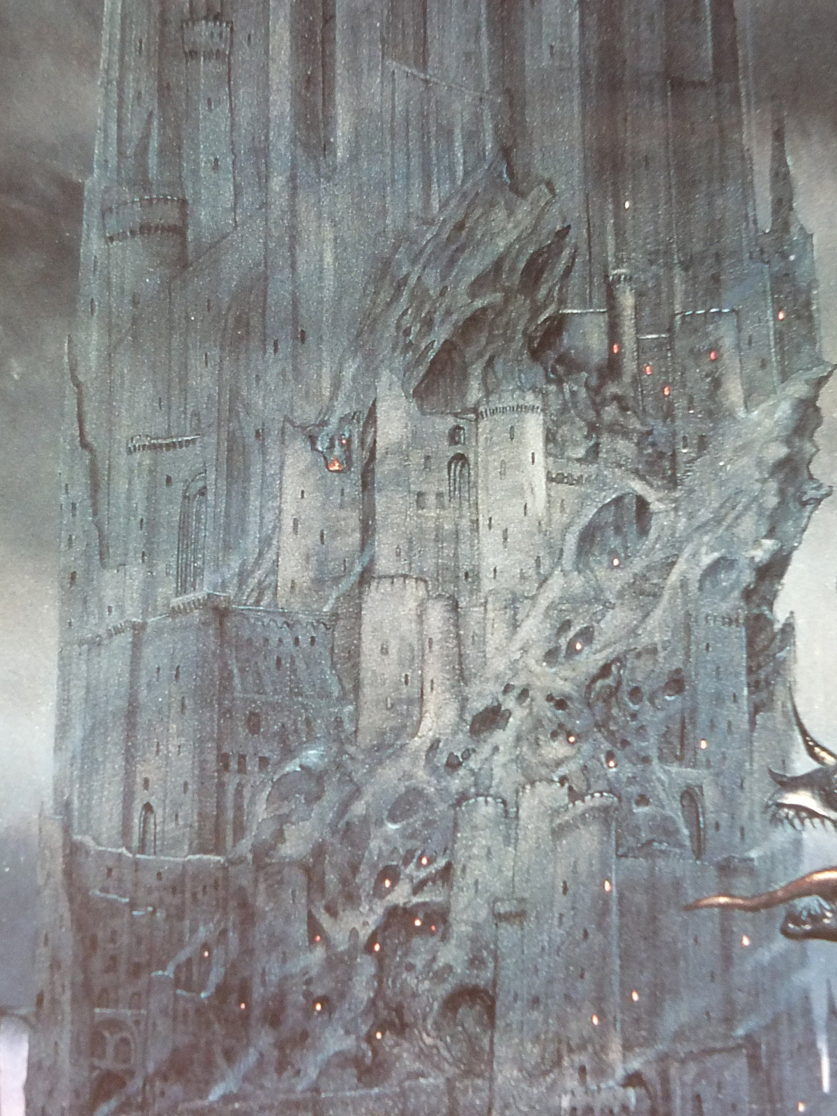 1996 The Dark Tower and Nazgul Poster, by John Howe, from 999 Games, Ringwraiths, Middle Earth, Lord of the Rings, print wall art decor