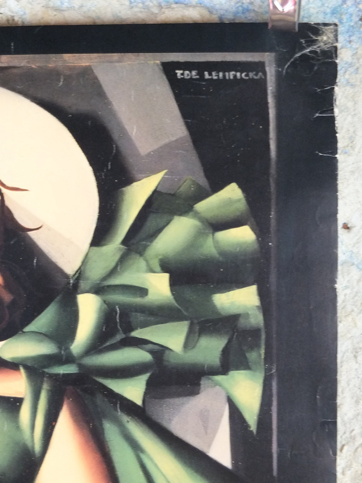 1989 Tamara de Lempicka Poster, "Young Girl in Green" 1927, Art Deco Nouveau cubism neoclassical style, gallery exhibition, wall art decor