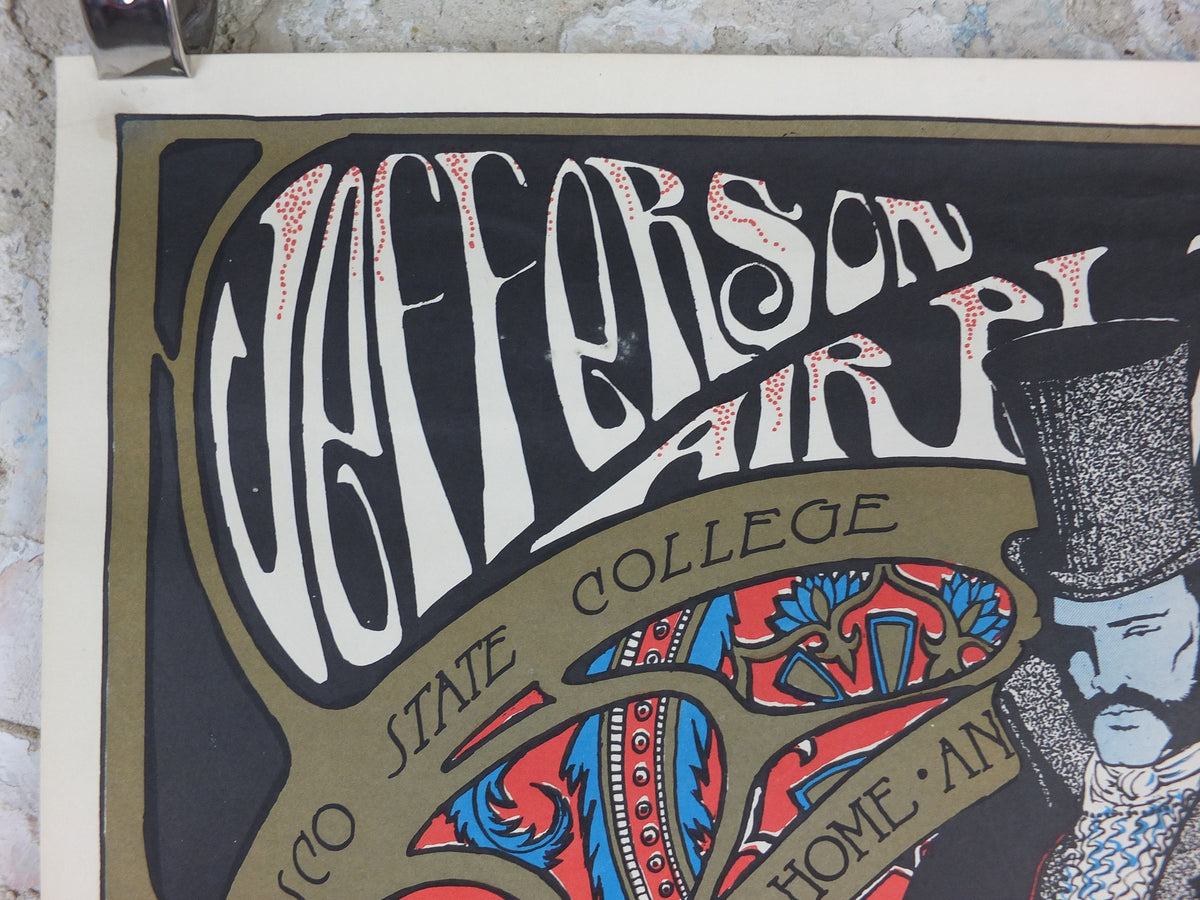 1966 Jefferson Airplane Poster, Fillmore, Home Coming Dance, Berkeley University, San Francisco, Psychedelic folk rock music, wall art decor