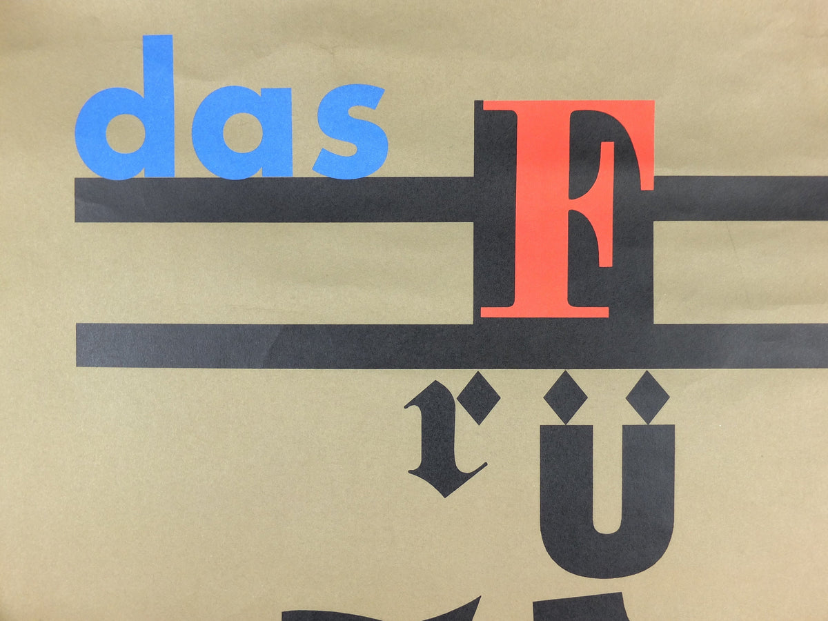 1994 Bauhaus Poster, Johannes Itten ‘Das Frühe Bauhaus’ (The Early Bauhaus), Art Deco Nouveau, gallery exhibition, wall art decor