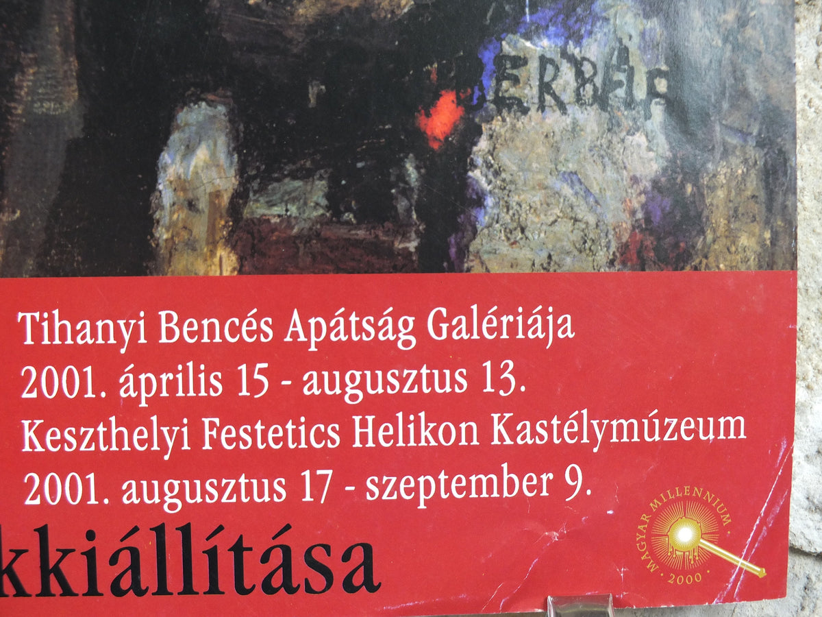 2001 Bela Gruber Poster, self portrait, impressionist and post-impressionist, artist gallery exhibition wall art decor