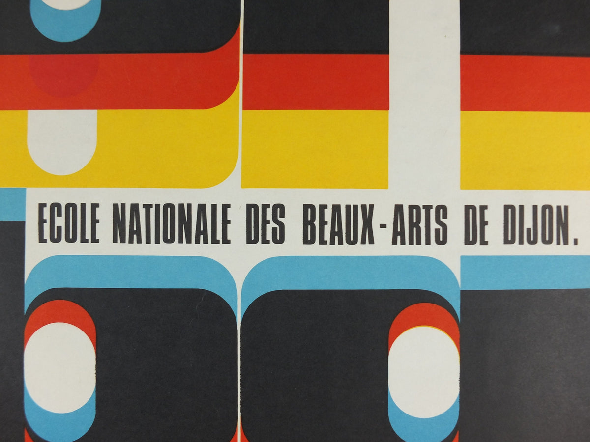 1970s Ecole Nationale des Beaux Arts de Dijon, ENBD gallery exhibition wall art decor