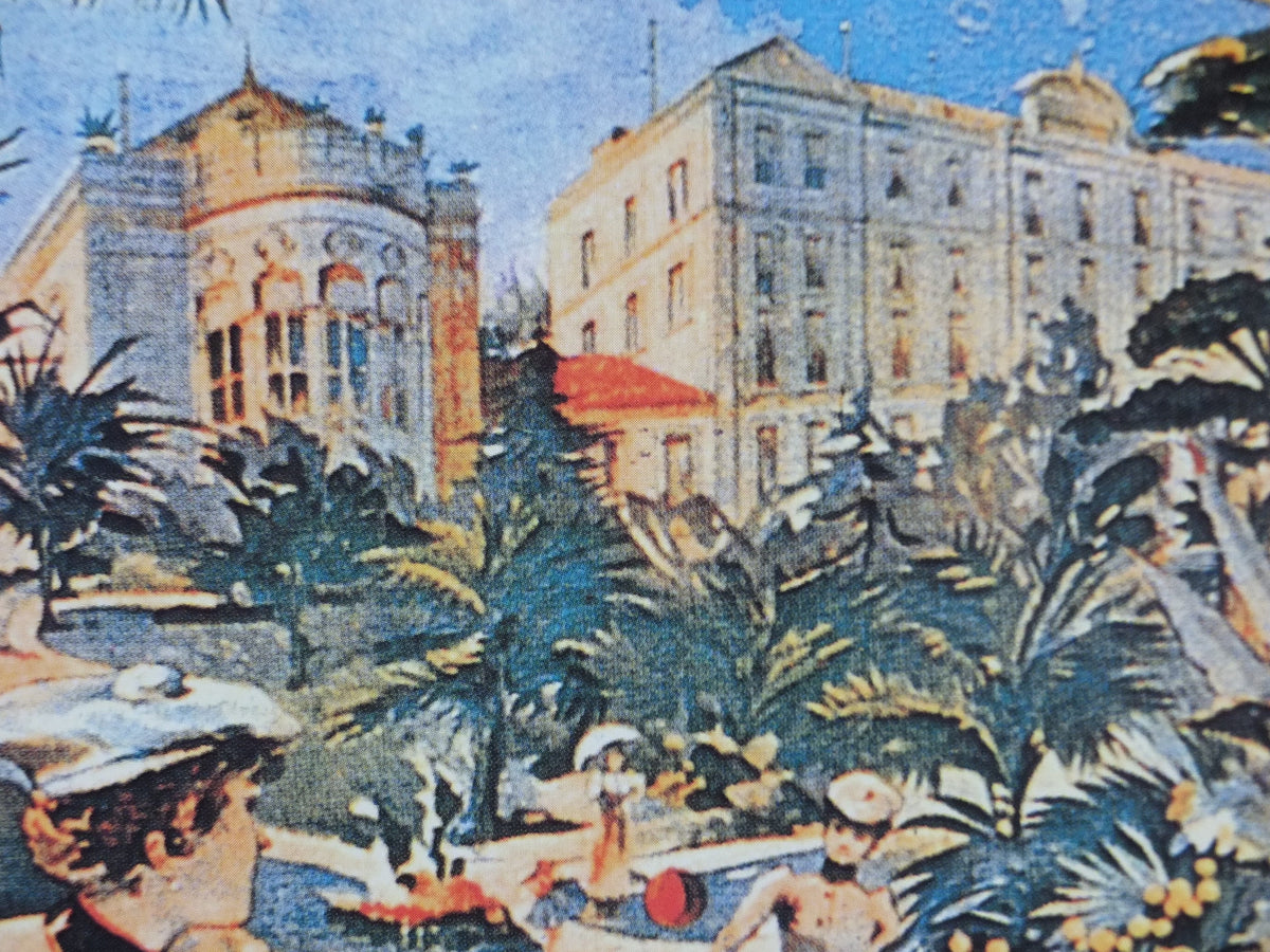 L'Hiver Cannes Cote d'Azure Poster, Hotel des Pins on the French Riviera, reproduction from the 1980s, wall art decor