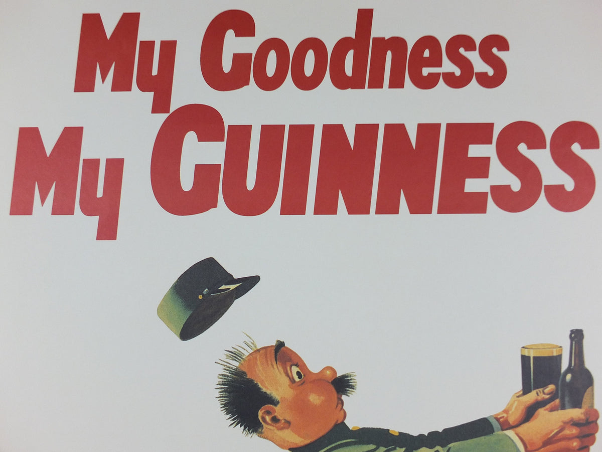 Vintage Guinness Poster, My Goodness My Guinness, from Guinness Museum, 1939 Advertising campaign Wall art by Gilroy retro 1990s
