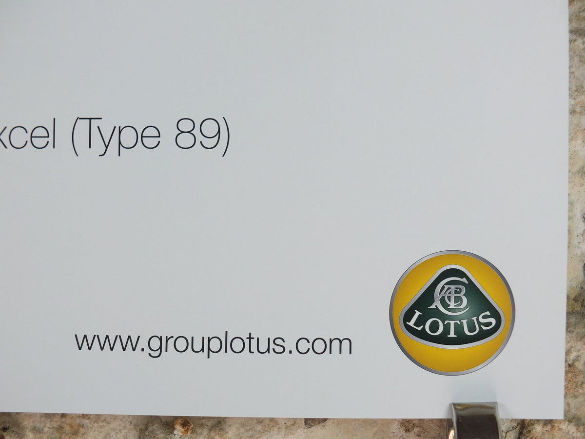 2000s Lotus Poster, showing sports cars Esprit S1, Esprit X80 Turbo S1, Excel hung in dealer showroom, Group Lotus sports, wall art decor