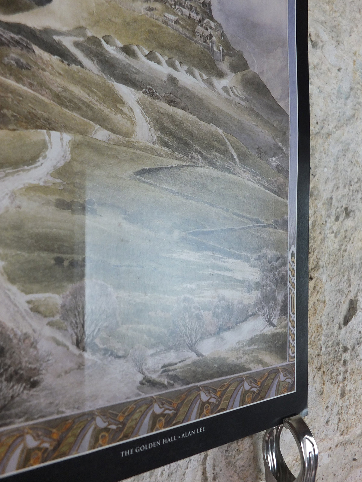 2002 Edoras the Golden Hall Poster, by Alan Lee, Vintage JRR Tolkien Lord of the Rings, Rohan, Two Towers, illustration print wall art decor