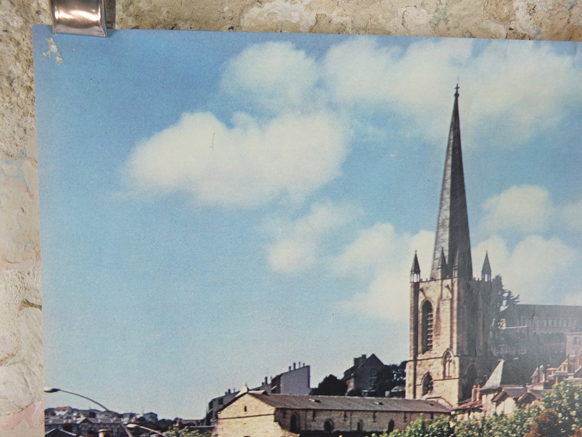 1960s Tulle Corrèze Poster, Limousin, France, Medieval City, travel wall art decor